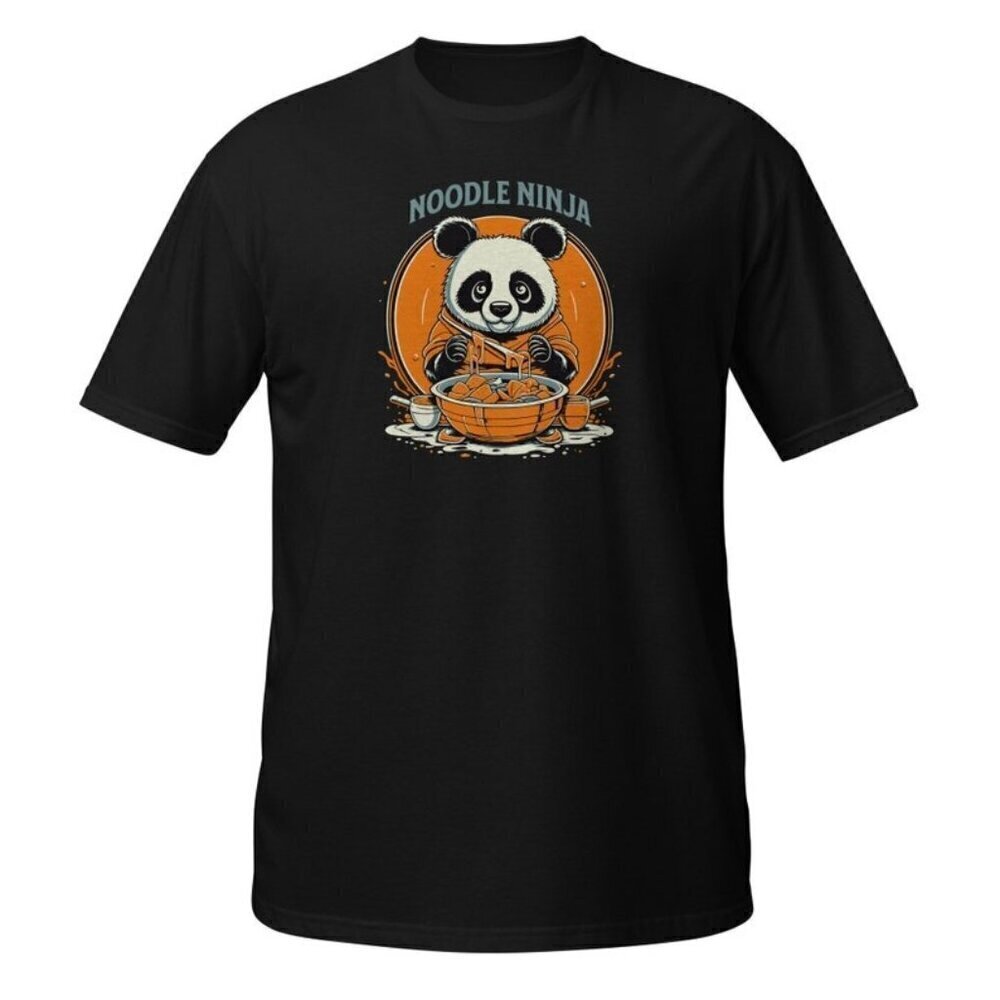 Panda Ramen Noodle Ninja Cute Funny Food Graphic T-Shirt